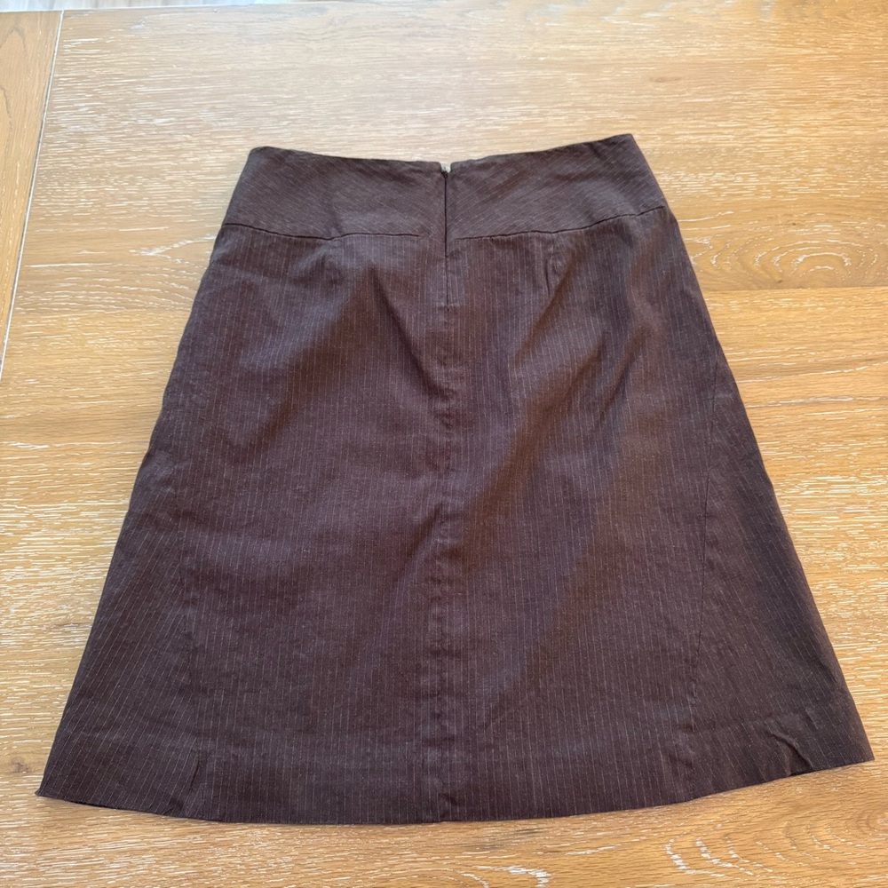Banana Republic Brown A-Line Flax Linen Blend Skirt size 2 - Picture 3 of 6